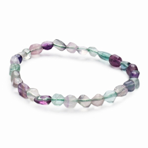 Fluorit multicolor náramek z oválných kamínků A kvalita - obvod cca 16 až 22 cm
