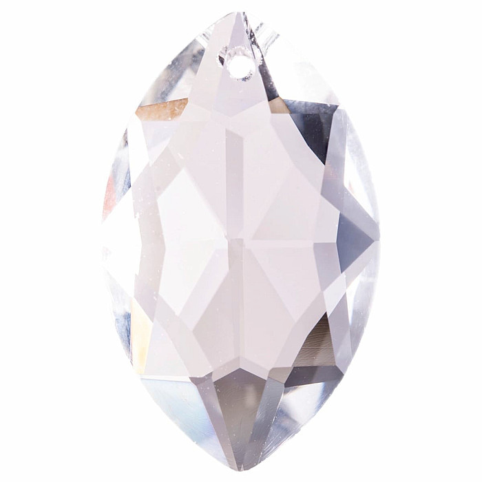 List oválný Feng Shui broušený křišťál čirý 3,6 cm - 36 mm