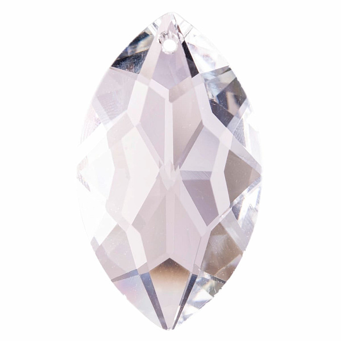 List oválný Feng Shui broušený křišťál čirý 4,8 cm - 48 mm