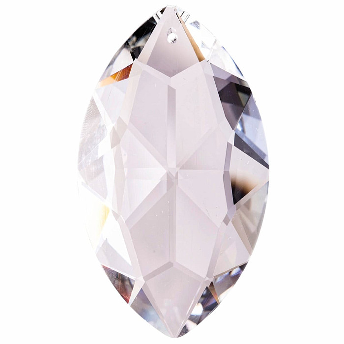 List oválný Feng Shui broušený křišťál čirý 7,4 cm - 74 mm