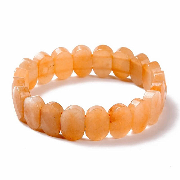 Avanturín červený broušený náramek destičkový extra oválky - obvod cca 17 až 21 cm