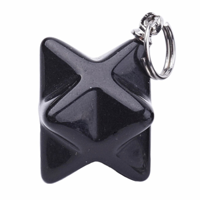 Levně Obsidián černý přívěsek Merkaba hvězda - cca 2 cm
