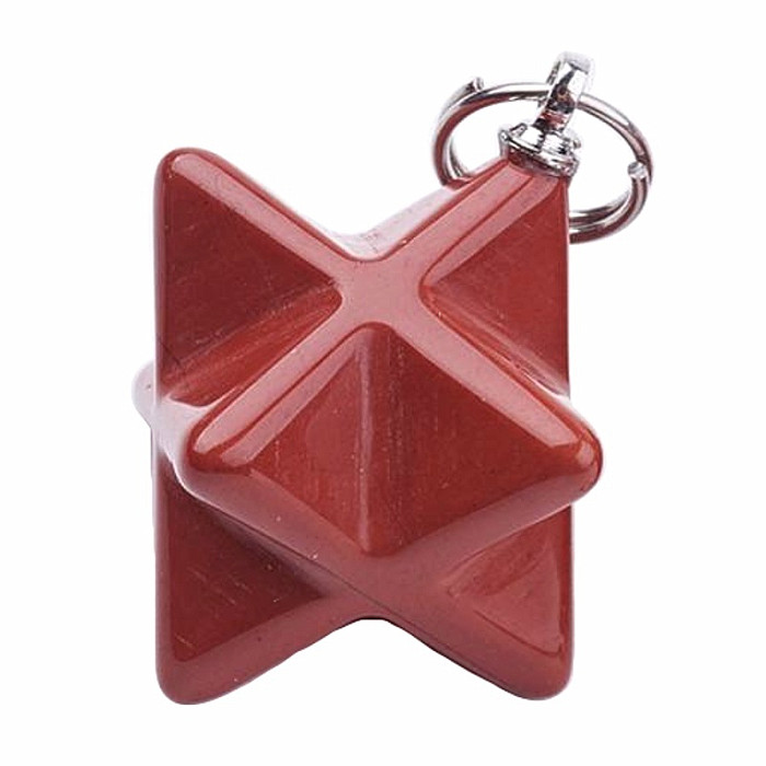 Levně Jaspis červený přívěsek Merkaba hvězda - cca 2 cm