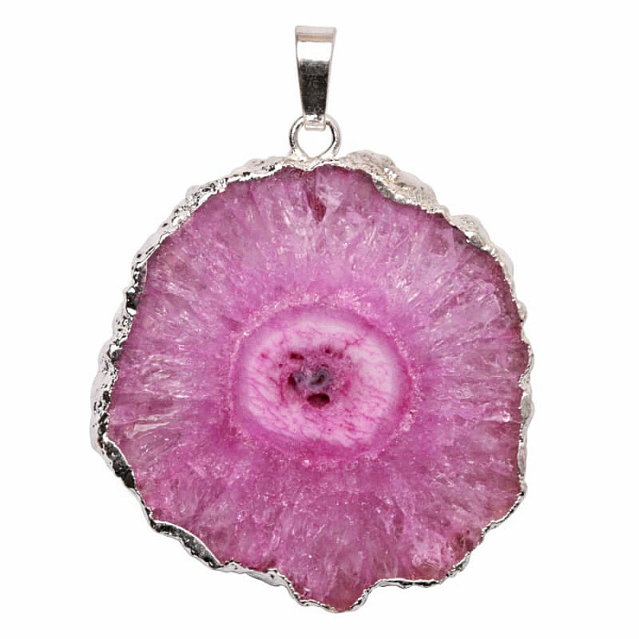 Sluneční křišťál řez krápníkem přívěsek hot pink - 4 - 4,5 cm