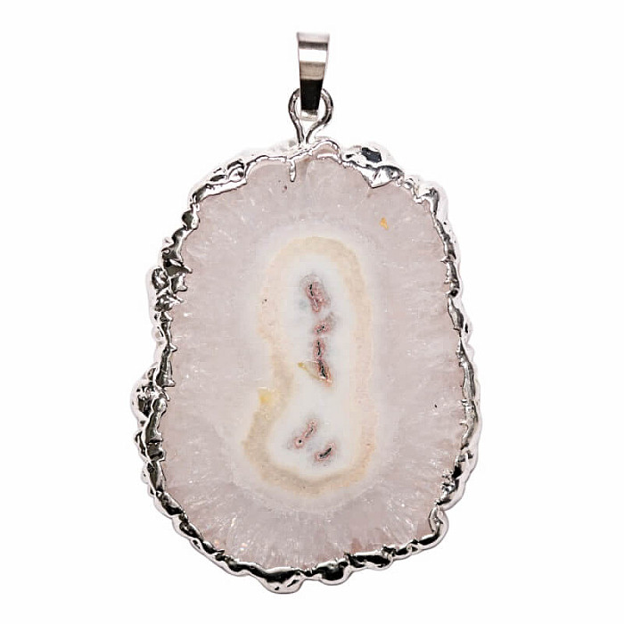 Sluneční křišťál řez krápníkem přívěsek bílý v barvě stříbra - 4,5 - 5 cm