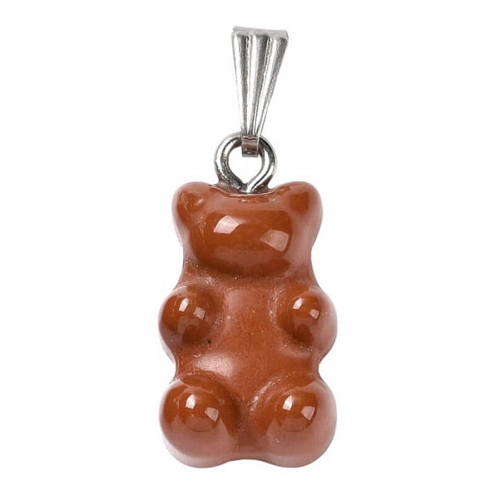 Levně Jaspis červený přívěsek Medvídek - cca 1,8 cm