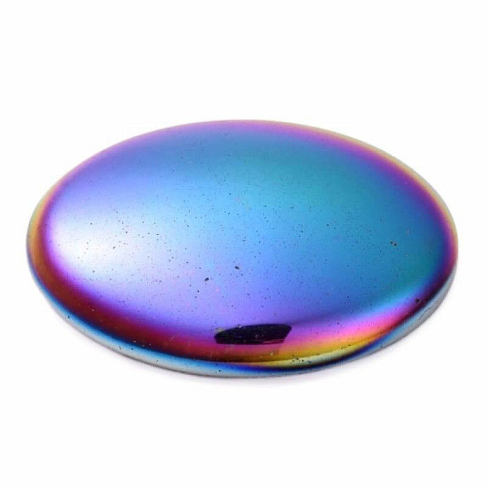 Hematit ovál masážní hmatka multicolor - cca 4,4 cm