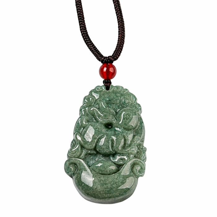 Jadeit se šňůrkou Čínský zvěrokruh Zajíc - cca 3,4 cm, 67 cm
