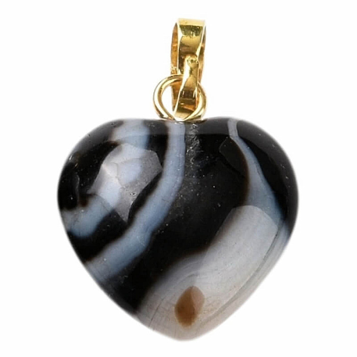 Achát černý přívěsek Srdíčko 1,5 cm - cca 1,5 cm