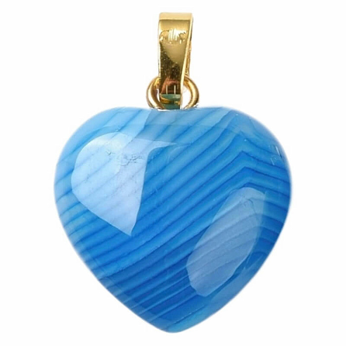 Achát modrý přívěsek Srdíčko 1,5 cm - cca 1,5 cm
