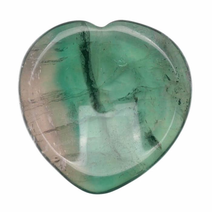 Levně Fluorit masážní srdíčko proti stresu - cca 4 x 4 cm