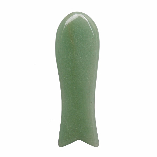 Levně Gua sha z avanturínu ve tvaru rybky - cca 9,5 cm