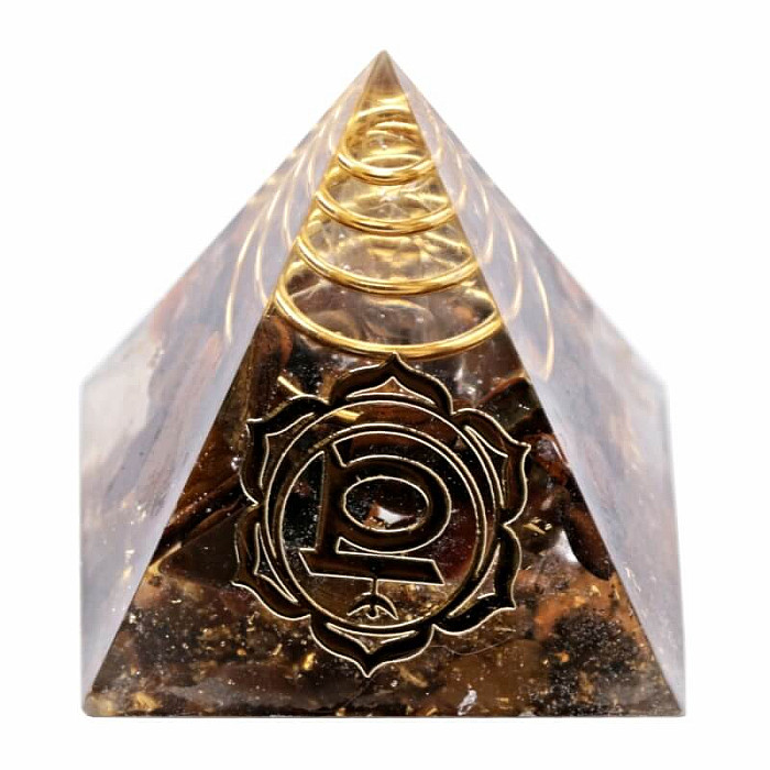 Levně Orgonit pyramida s tygřím okem malá - 3 x 3,2 cm