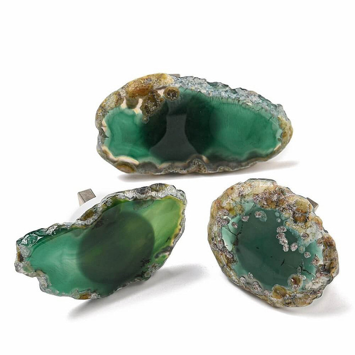 Achátová USB lampička zelená - cca 3, 8~6 x 3 x 4 cm