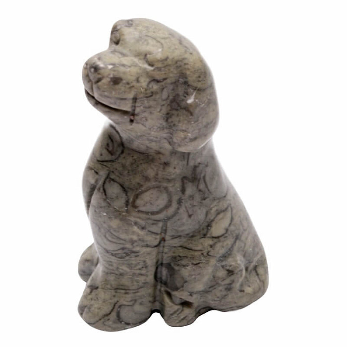 Levně Labrador soška z jaspisu netstone - cca 2 x 4,8 cm