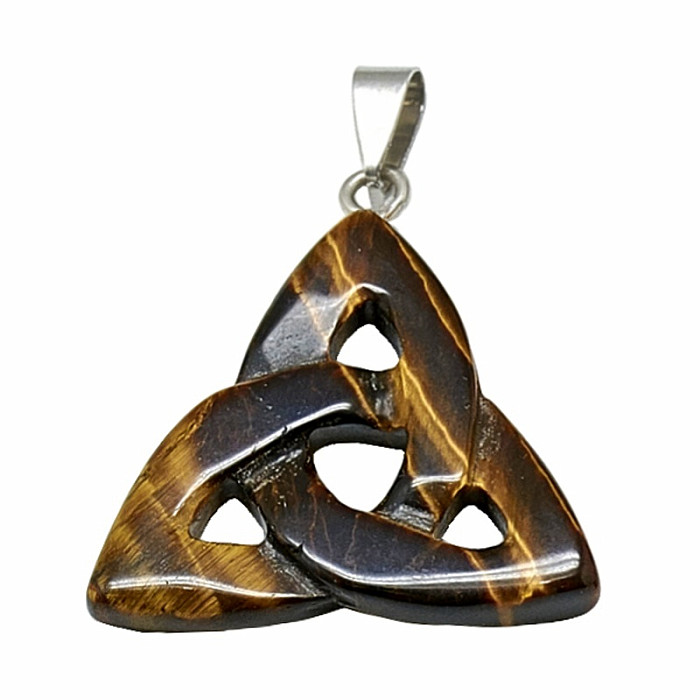 Levně Tygří oko přívěsek Triquetra - cca 3,3 cm
