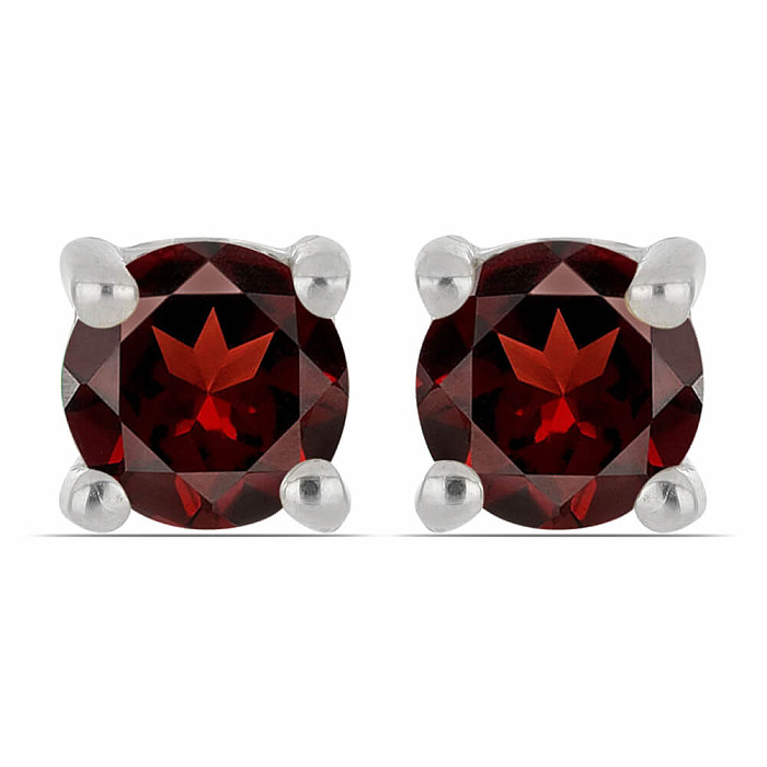 Náušnice stříbrné s broušenými granáty Ag 925 040418 GT - 0,4 cm, 0,8 g