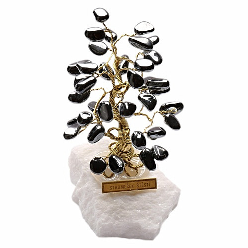 Stromeček štěstí hematit - výška cca 6 cm