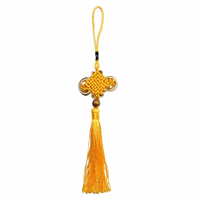 Levně Feng Shui ochranný oranžový závěs s tradičním uzlem - délka cca 27 cm