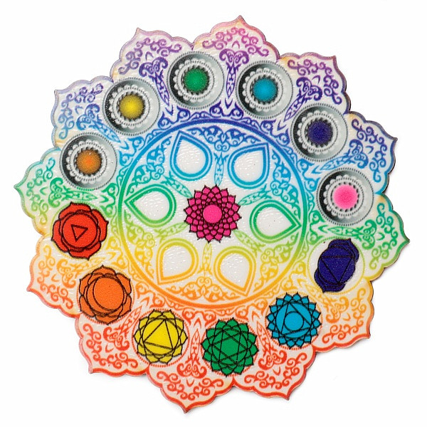 Feng Shui podtácek se symboly čaker - cca 10 cm
