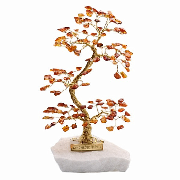 Levně Stromeček štěstí jantar A2 - cca 17 - 18 cm