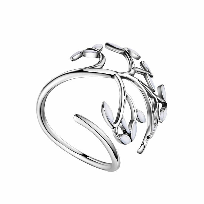 Stříbrný rhodiovaný prsten White tree - 62 mm (US 11)