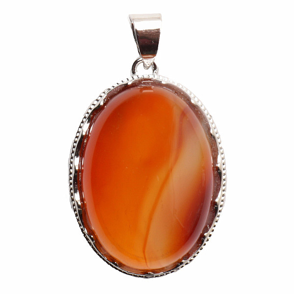 Karneol přívěsek extra oválný - cca 2,7 cm