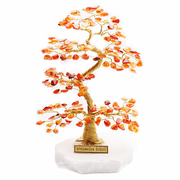 Levně Stromeček štěstí karneol A2 - cca 17 cm