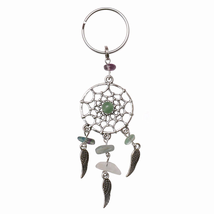 Klíčenka Lapač snů se zeleným avanturínem a fluoritem - délka cca 11 cm