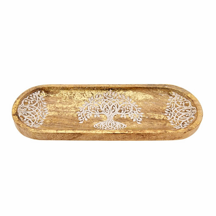 Stojánek z mangového dřeva Yggdrasil - 10 x 27,5 cm