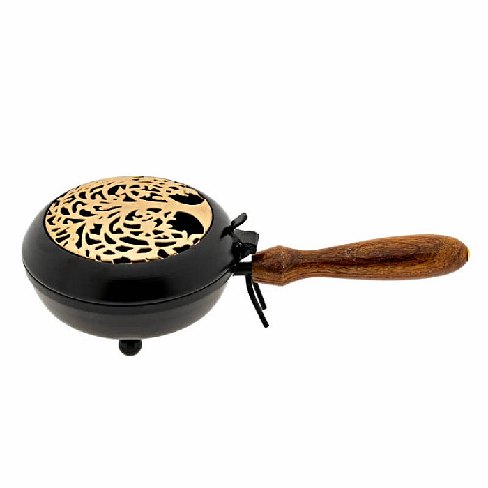 Levně Kadidelnice železná s rukojetí Golden Yggdrasil - ø cca 11,5 cm
