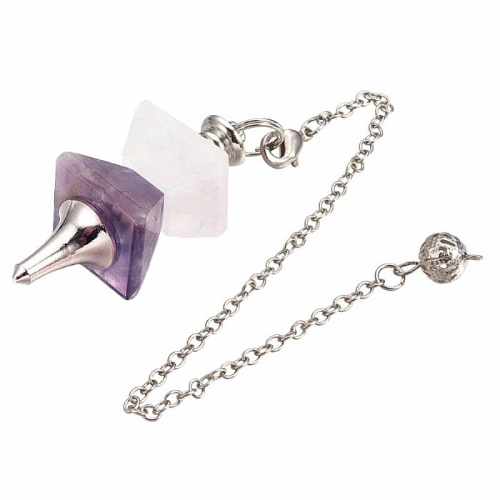 Ametyst a křišťál mosazné kyvadlo - 4,5 cm