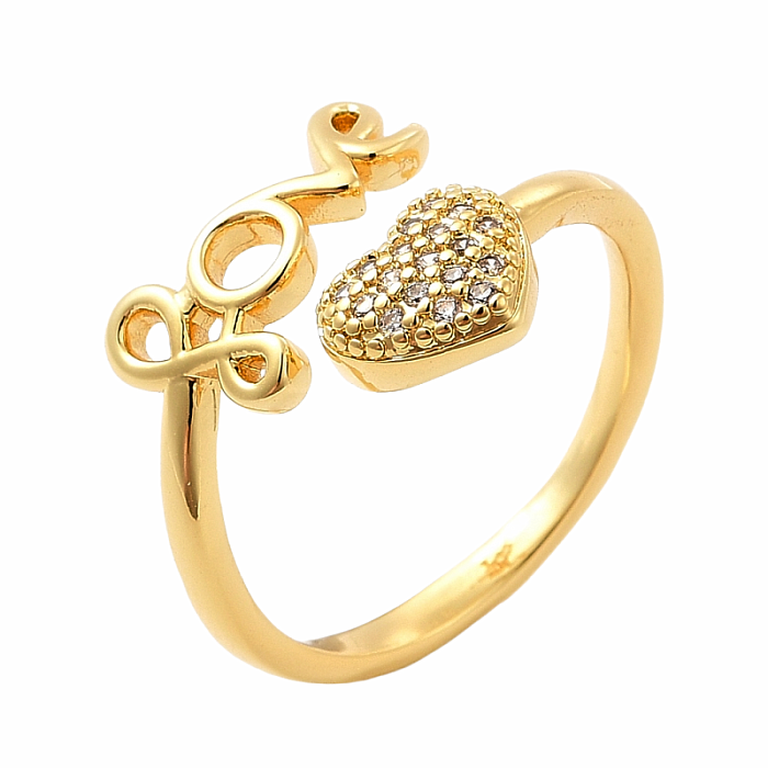 Dámský pozlacený prsten kubická zirkonie Love - 56 mm