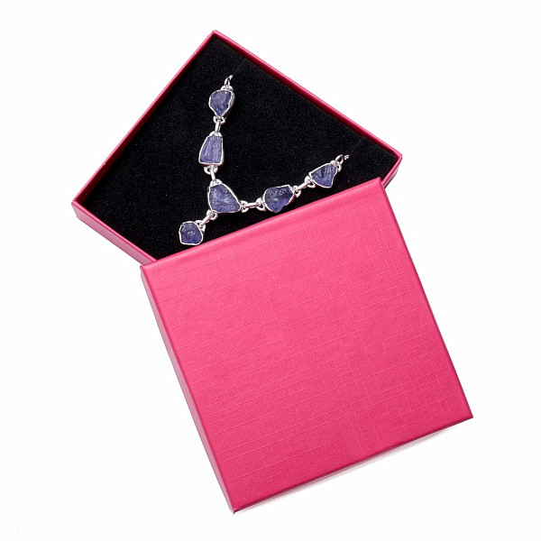 Levně Papírová dárková krabička červená na prsteny a náušnice 9,5 x 9,5 cm - 9,5 x 9,5 x 2 cm