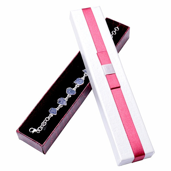 Papírová dárková krabička s mašlí na náramky 4 x 20 cm - 20 x 4 x 2,5 cm