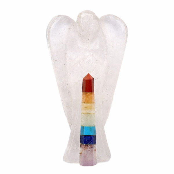 Levně Křišťál anděl strážný čakrový - XL - cca 5 cm