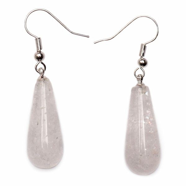 Křišťál náušnice dlouhé kapky - délka cca 4,8 cm