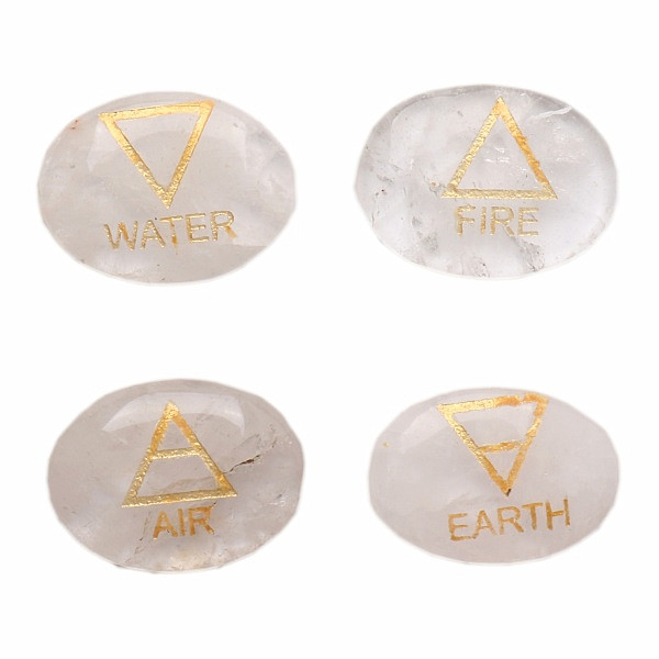 Křišťál sada kamenů se čtyřmi elementy - 4 x cca 3,5 cm