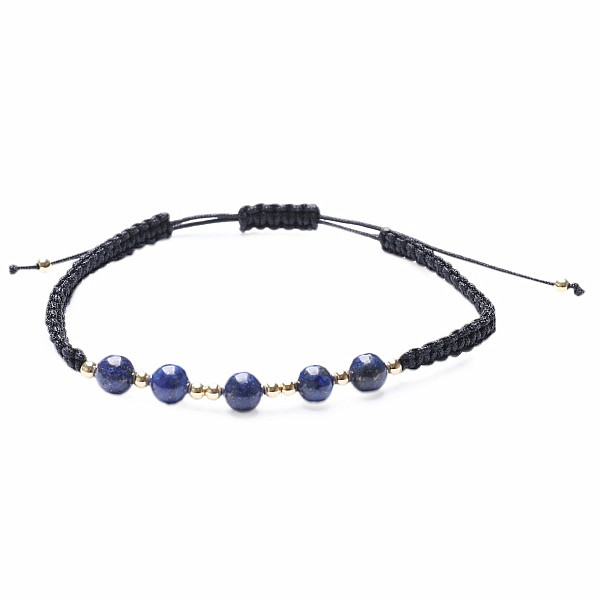 Levně Lapis lazuli módní náramek se Shamballa zapínáním - obvod cca 16 až 25 cm