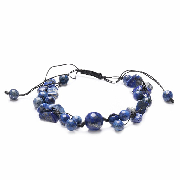 Levně Lapis lazuli korálkový náramek se Shamballa zapínáním - obvod cca 16 až 25 cm