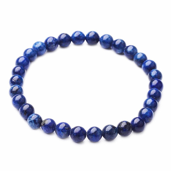 Levně Lapis lazuli náramek korálkový - obvod 16 až 22 cm