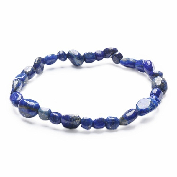 Levně Lapis lazuli náramek z oválných kamínků A kvalita - obvod cca 16 až 22 cm