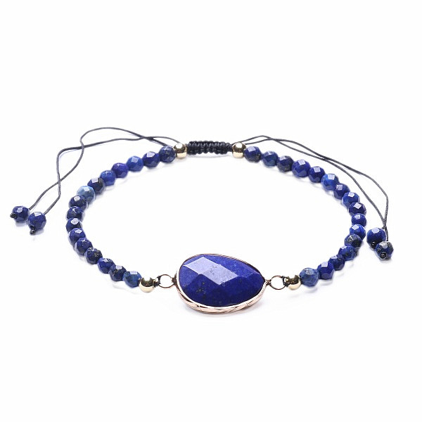 Levně Lapis lazuli exkluzivní náramek se Shamballa zapínáním - obvod cca 16 až 25 cm