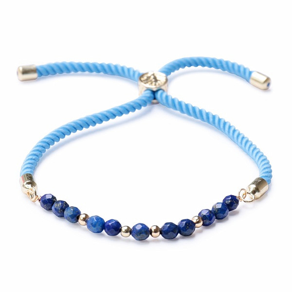 Levně Lapis lazuli broušený třpytivý náramek stahovací - obvod cca 25 cm