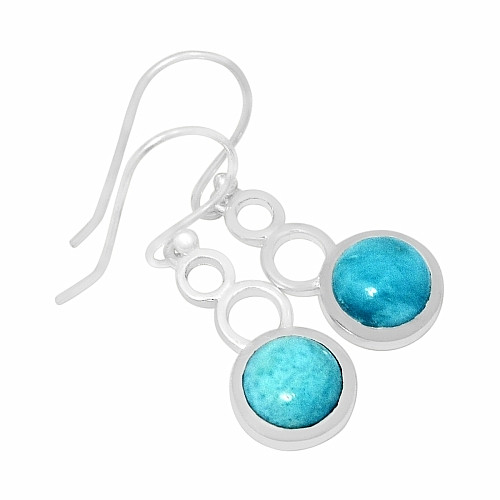 Larimar náušnice stříbro LD 10 Ag 925 - váha páru 3,6 g