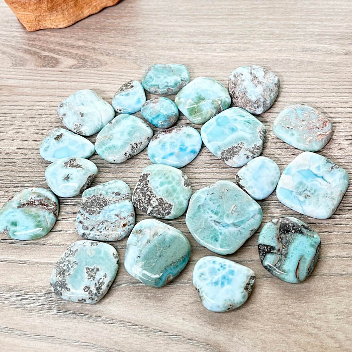 Larimar placička - XL - cca 3 - 4 cm