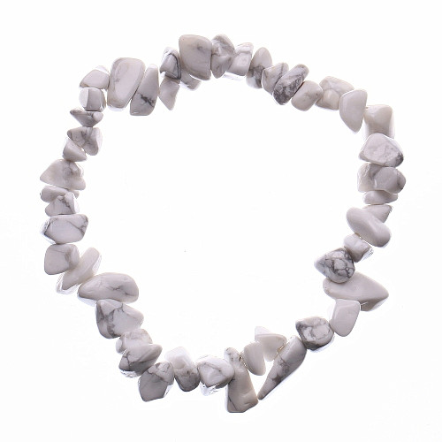 Howlit bílý  náramek sekaný