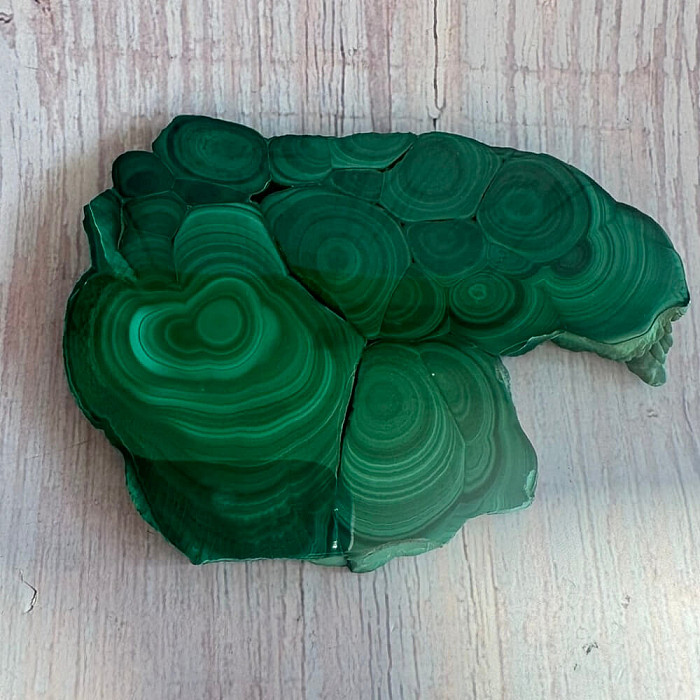 Malachit leštěný plátek AA kvalita 2 - cca 8,4 x 5,6 cm, 86 g