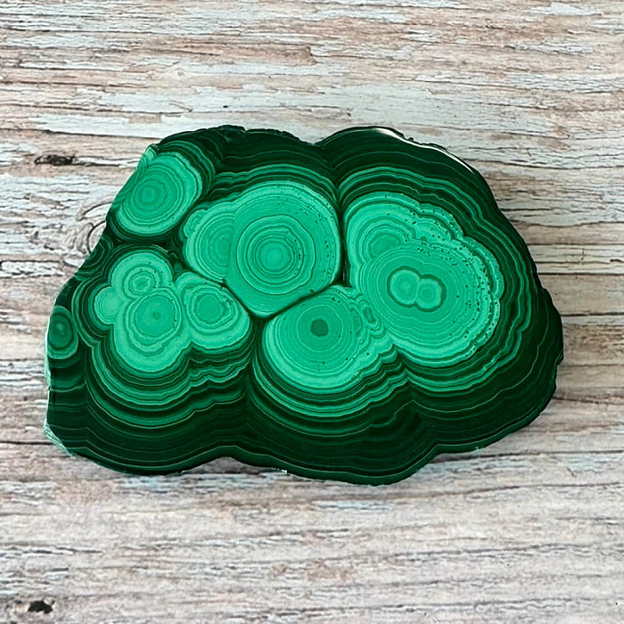 Malachit leštěný plátek AA kvalita 6 - cca 8,1 x 5,5 cm, 92 g