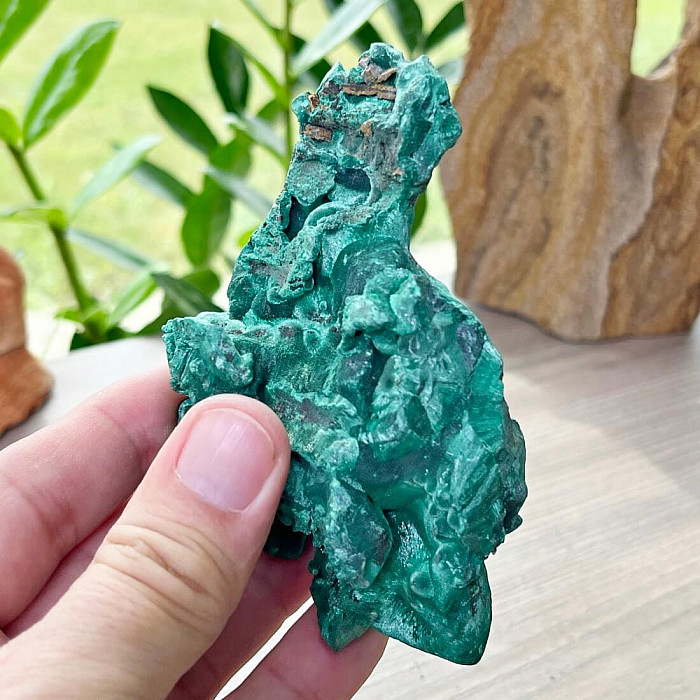 Malachit sametový surový 6 - cca 11,5 x 7 x 4 cm, 346 g